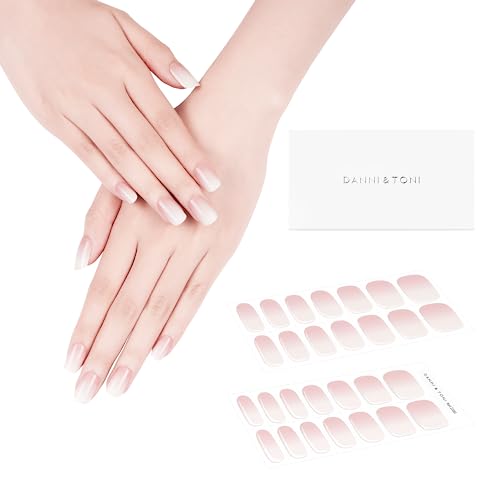 DANNI & TONI 28 Stickers Semi Cured Nail Wraps Soft Self-Adhesive Gel Nail Stickers(Happy-Go-Lucky),Salon-Quality Gel Nail Polish Strips, French