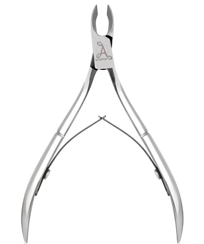 Armiz Cuticle Cutter Stainless Steel Professional Cuticle Nipper for Manicure and Pedicure - Cuticle Remover Tool (Silver) with 0.25-inch Sharp B