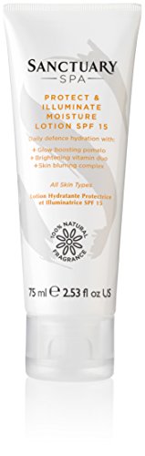Sanctuary Spa Face Cream, Protect and Illuminate Moisture Lotion SPF 15, Face Moisturiser, 75 ml