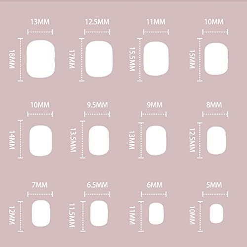 Daterkey 24pcs French Short Square Fake Nails Pearl Gradient Nude Pink False Nails for Women and Girls (B)