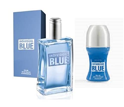 Individual Blue for men set includes Eau de Toilette Spray 100ml and a matching roll on anti-perspirant deodorant 50ml. Bergamot, Lavender, and S