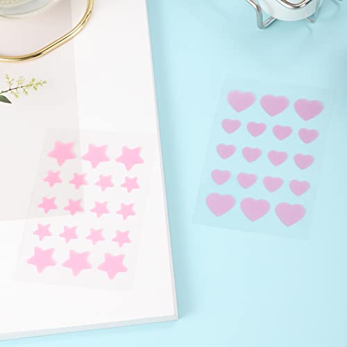 Pimple Patches, Pink Heart & Star Spot Patch Face, Nose, Forehead Fast Absorbing Acne Patch(72 Pcs)
