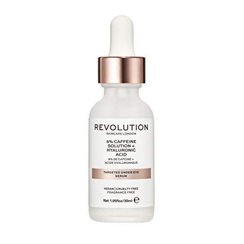 Revolution Skincare 5% Caffeine & Hyaluronic Acid Under Eye Serum, Reduces Dark Circles & Under Eye Puffiness, Vegan & Cruelty-Free, 30ml