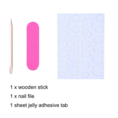 Daterkey 24pcs French Short Square Fake Nails Pearl Gradient Nude Pink False Nails for Women and Girls (B)