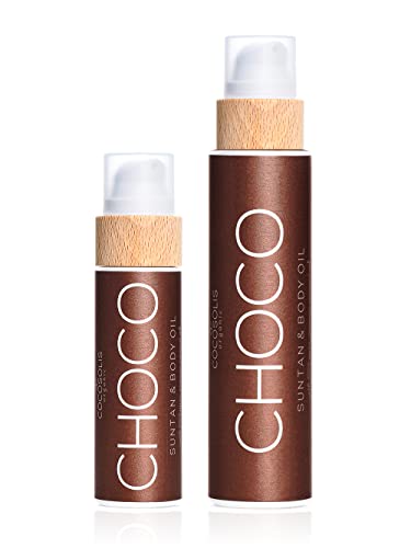 COCOSOLIS CHOCO tanning accelerator - organic oil with vitamin E & chocolate scent for a quick, intensive tan - tanning enhancer for a deep tan -