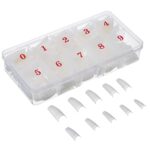 500 Pieces Acrylic Artificial False Nail DIY UV Gel Acrylic False Nail Art Tips (Translucent Natural French)