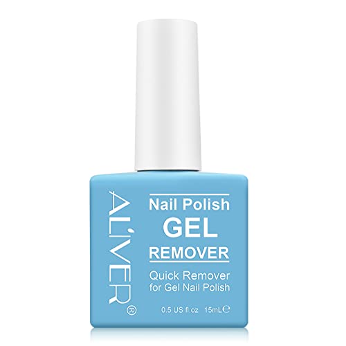 HUALIJIA Gel Nail Polish Remover, Magic Gel Polish Remover, Gel Nail Remover - Quickly & Easily Removes Gel Polishes Within 2-4 Minutes, 15ML, Bl