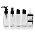 Netagon 9 Piece Travel Bottle Set Leak Proof Clear Toiletries Containers with Clear Airport Bag Case, Perfect for Travel Holidays Swimming Campin