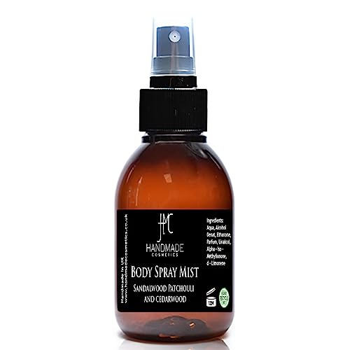 Body Mist Spray | Body Spray Sandalwood Patchouli & Cedarwood 100ml Handmade in UK
