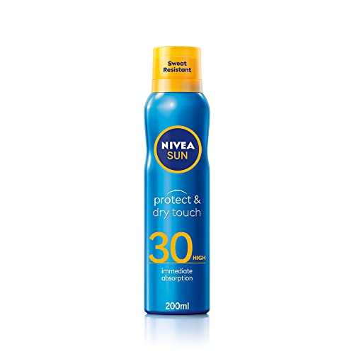 NIVEA Sun Protect & Moisture Sun Spray SPF30 (200 ml), Moisturising Suncream Spray with SPF30, Advanced Sunscreen Protection & SUN Protect & Dry