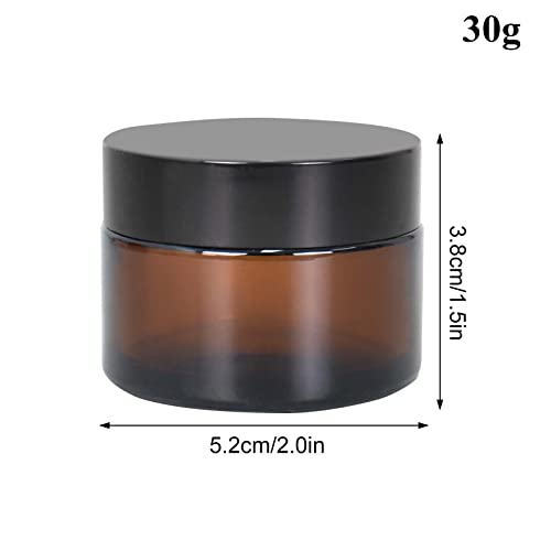 Amber Glass Empty Jar 6 Pack Jars Cream Jars 30ml Brown Glass Jars Empty Refillable Jars Brown Ointment Jars for Women Girls Cosmetics Creams Lot