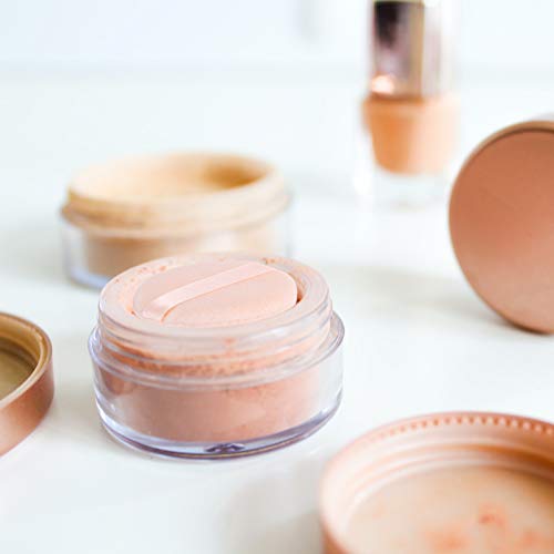 GOTH Perhk 6Pcs Cosmetic Powder Puff Loose Powder Puff Pads Soft Face Powder Puff Round Velour Puff With Ribbon Handle for Face Makeup Washable