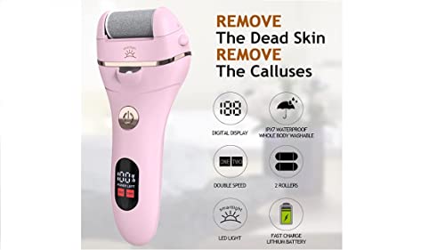 Latest Wizcom Electric Foot File Callus Remover for Dry Dead Skin Waterproof and Rechargeable Professional 10 in 1 Care for Foot (White)