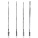 4Pcs Cuticle Nail Pusher Peeler Set, Double Ended Cuticle Scraper and Cuticle Pusher Cutter Spoon Tool for Fingernails and Toenails