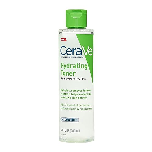 CeraVe Hydrating Toner for Face Non-Alcoholic with Hyaluronic Acid, Niacinamide, and Ceramides for Sensitive Dry Skin, Fragrance-Free Non Comedog