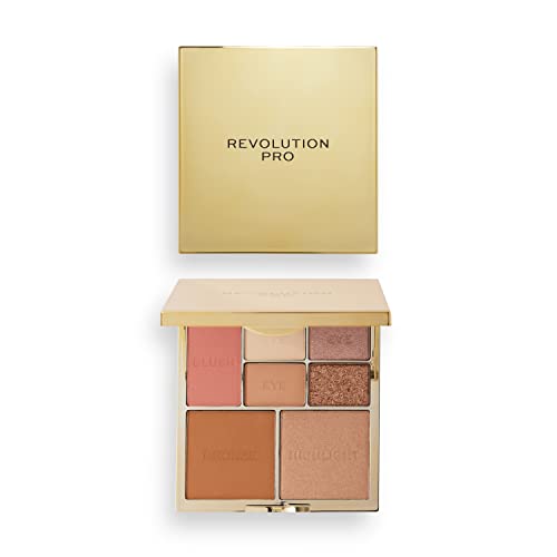 Revolution Pro, True Love Eye & Face Palette, Face Blusher/Bronzer/Highlighter, x4 Eyeshadow Pans, 7 Pan Multi-Use Makeup Palette, Matte & Shimme