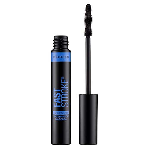 Collection Cosmetics Fast Stroke Defining Lash Mascara, Volumising and Curling, 9ml, Waterproof Black