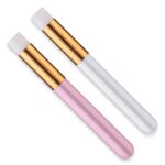 Molain Lash Shampoo Brushes,2 Pieces Nose Pore Deep Cleansing Facial Brush, Eyelash Extensions Brush Washing Brush Lash Cleanser 2 Colors Pink an