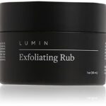 Lumin Exfoliating Rub for Men (1 oz) - Activated Charcoal Face Exfoliator Rub for Reducing Dullness, Dryness, Dark Spots, Blackheads, and Shaving