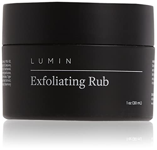 Lumin Exfoliating Rub for Men (1 oz) - Activated Charcoal Face Exfoliator Rub for Reducing Dullness, Dryness, Dark Spots, Blackheads, and Shaving