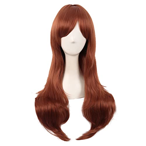 MapofBeauty 28" 70cm Long Curly Hair Ends Costume Cosplay Wig (Pink)