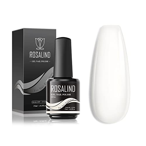 ROSALIND Nail Extension Gel 15ml Opal White 5 in 1 Builder White Gel UV LED Quick Building Poly Extension Gel Nails Art DIY Manicure at Home for