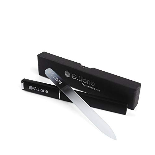 Crystal Glass Nail File - G.Liane Professional Double Sided Etched Glass Nail Files With Case For Shaping The Natural Nails And Artificial Nails