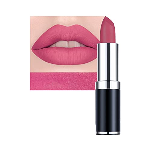 Matte Lipsticks for Women Long Lasting,Waterproof Moisturizer Pink Lipstick Non Stick Cup Velvet Lipstick,Not Fade Matte Lip Gloss,Tinted Lip Bal