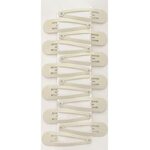 Heliums Light Beige Blonde Snap Clips, 5cm Metal Hair Barrettes for Women and Kids, Neutral Shades- 12 Count