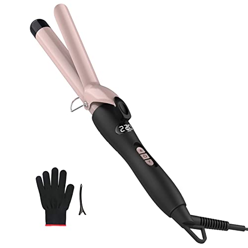 Pretfy Automatic Hair Curler, 1.25" Curling Tongs, 32mm Curling Iron Wand of Ceramic Tourmaline LCD Display 60-220 Adjustable Temper, 30s Quick H