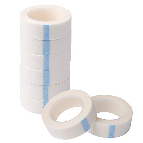 UPINS 24 Rolls White Eyelash Tape, Adhesive Fabric Lash Tapes for Eyelash Extension Supply