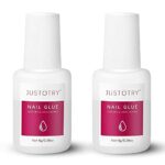 JUSTOTRY 2 Pcs Professional Strong Nail Glue for Acrylic Tips Extra Strong and Press on Nails Long Lasting - Fast Bond & Super Strong Acrylic Nai