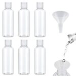 LIUJZZJ 6 Pack Transparent Plastic Air Flight Mini Travel Bottle Set with Small Funnel for Flight,Spray Bottles,Clear Empty Fine Mist Plastic,Air
