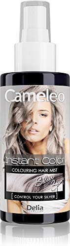 Cameleo - Hair Spray Toner - Silver Mist - For Blonde, Platinum, Grey Hair - Ready To Use, Spray & Go - Semi Permanent - Instant Colouring - 150m