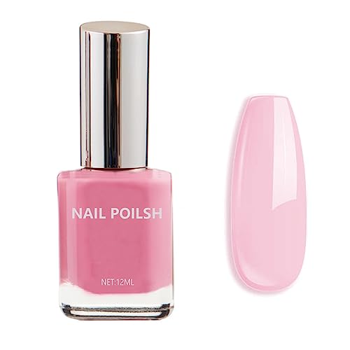 Jelly Nail Polish - Bare Pink Nail Varnish - Translucent Pink Quick Drying & Long Lasting Nail Polish - Water Based Formula & No Need Baking Nail