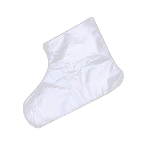 Exceart 200pcs Clear Plastic Disposable Booties Paraffin Bath Liners for Foot Pedicure Hot Spa Wax Treatment Foot Covers Bags
