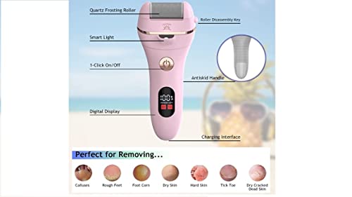 Latest Wizcom Electric Foot File Callus Remover for Dry Dead Skin Waterproof and Rechargeable Professional 10 in 1 Care for Foot (White)