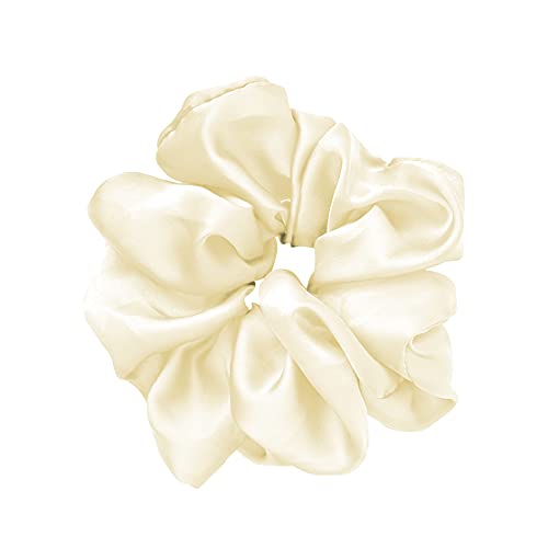JeoPoom Silk Hair Scrunchy, Frizz and Breakage Prevention Silk Hair Rope, Regular Donut Hair Ties, Elastics Ponytail Holder, Silk Scrunchies for