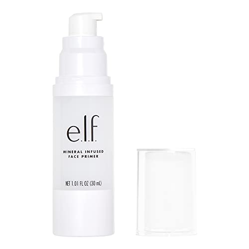 e.l.f. Mineral Infused Face Primer, Primer For A Smooth Foundation Base, Fills In Fine Lines & Refines Complexion, Vegan & Cruelty-free, Large