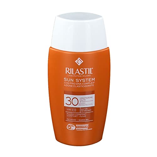 Rilastil Sun System Water Touch Fluid Comfort, Moisturising and Antioxidant, Matte Effect, SPF 30, for Sensitive, Normal and Mixed Skin, 50 ml