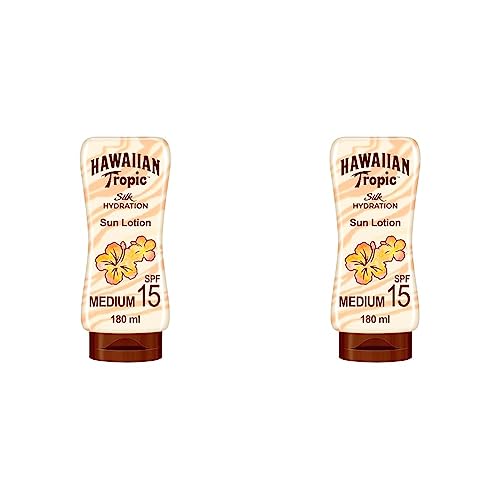 Hawaiian Tropic Silk Hydration Protective Lightweight Sun Lotion SPF 15 180ml (Pack of 2)