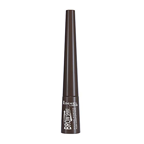 Rimmel London Brow Shake Filling Powder, Foolproof Natural-looking Thick Brows, Dark Brown, 8 g