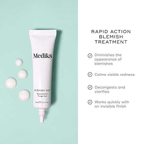 Medik8 Blemish SOS - Rapid Action Blemish Treatment Gel - With 2% Salicylic Acid - Anti-Blemish & Decongesting - For Blemishes & Breakouts