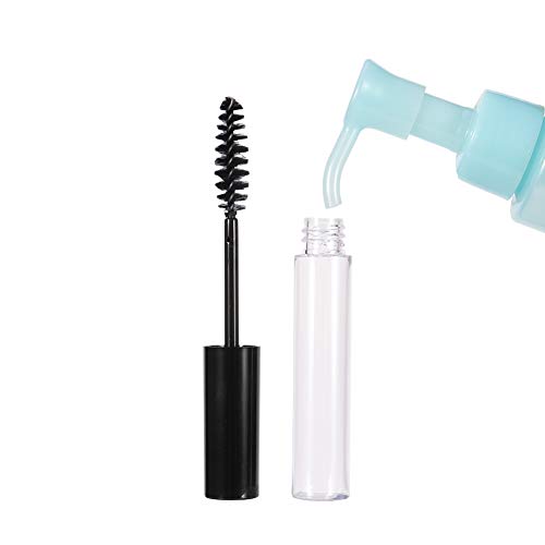 QINREN Refillable Empty Mascara Tube, 5 Pcs Clear Empty Bottle Tube Container with Inner Plug And Mascara Brushes Avoid Leaking for DIY Eyelash G