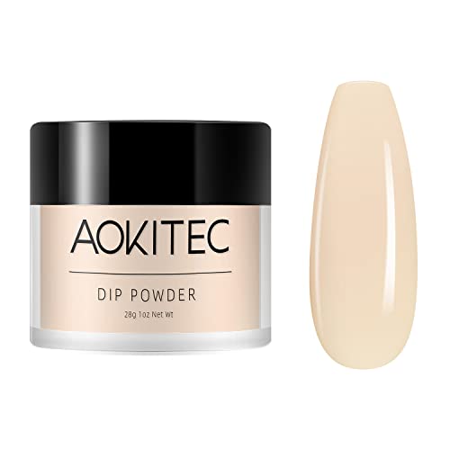 Aokitec 28g Dip Powder Clear Fashion Color Nail Dipping Powder French Powder Pro Collection System Nail Art Starter Manicure Salon DIY at Home Od