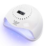 Led UV Nail Lamp 168W Quick-Drying Curing Lamp Nail Dryer UV Light for Gel Nails with 10s 30s 60s 99s Timer, Home and Salon White