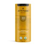 ATTITUDE Body Sunscreen Stick SPF 30, Broad Spectrum UVA and UVB, Plastic-Free Waterless, Plant Mineral-Based Ingredients, Vegan Sun Care Product