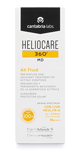 Heliocare 360° AK Fluid, Sunscreen, SPF100 Full Spectrum Protection, Made for Sensitive Skin including Actinic Keratosis, 50ml