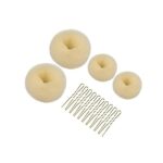 Hair Donut Blonde | Donut for Hair | 4Pcs Donut Bun Makers Hair Donut Bun Ring Style Bun Maker Set with 10Pcs Hair Pins Blonde | Blonde Doughnut