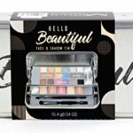 The Color Workshop - New Hello Beautiful - Fashion Tin Case with Cantilever Trays - Complete Professional Makeup Kit for Eyes and Face - Makeup G
